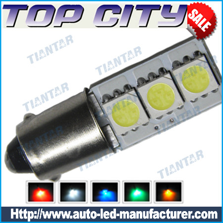 New Topcity Euro Error Free 3-SMD-5050 BA9S 64132 H6W LED 
    Bulbs- Canbus led